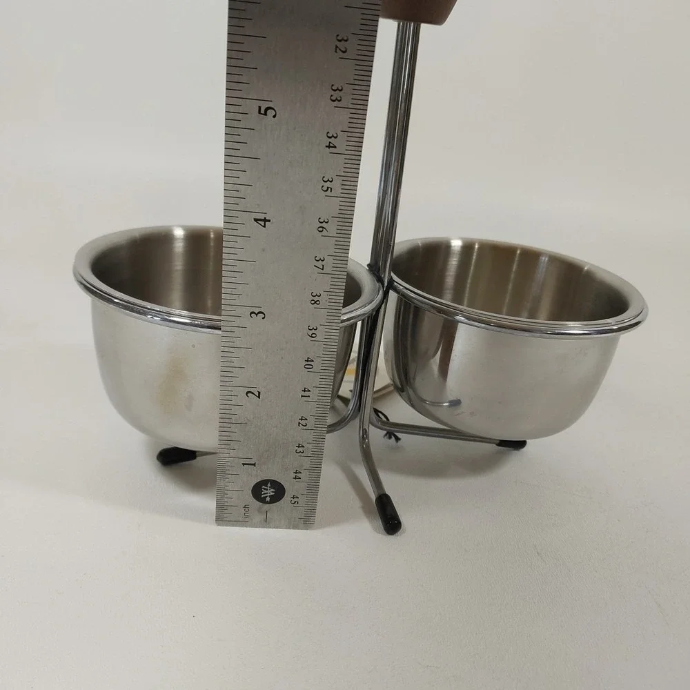 Vtg MCM 2- Condiments stainless steel caddy‎